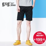 商场同款gxg jeans男装夏季男士修身印花休闲短裤#62622226