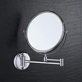 天地鱼台式浴室化妆镜子双面梳妆镜便携欧式壁挂卫生间折叠化妆镜