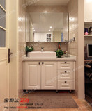 欧式橡木浴室柜组合大理石洗脸盆镜柜卫生间梳洗台简约落地柜卫浴