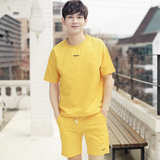 男人之家夏天男士短袖T恤韩版花錵青年夏季运动套装男潮公子衣服