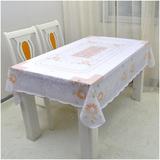 田园纯白色印花PVC防水防油桌布 免洗塑料防烫清新蕾丝餐台布桌垫