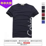 美国代购Calvin Klein男士侧字母款纯棉圆领短袖T恤 夏季休闲款