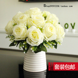 日韩系仿真花套装家居饰品摆件玫瑰花艺装饰假花客厅摆放花卉绢花