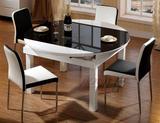 包邮2016几度家具黑色钢化玻璃功能耐热饭桌变形电磁炉圆桌15餐桌