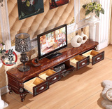 欧式大理石电视柜实木雕花古典客厅小户型橡木家具组合实用地柜