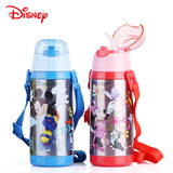 迪士尼不锈钢儿童水壶宝宝保温杯带吸管水杯创意学生水瓶杯子