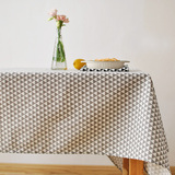 北欧现代简约宜家黑灰白三角格棉麻桌布 日式清新复古几何盖巾