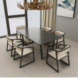 新中式餐桌椅 现代简约实木餐椅 酒店会所洽谈椅 样板房家具定制