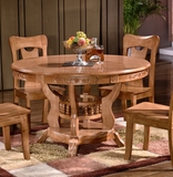 餐桌实木圆形椅简约现代6人组合小户型客厅家具多功能1.2原木特价