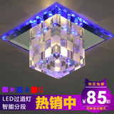 创意led水晶灯正方形过道灯玄关灯门厅灯走廊灯卧室客厅吸顶灯具