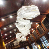 定制酒店工程灯艺术水晶灯大厅吊灯吸顶灯长方形飘带型异形灯厂家