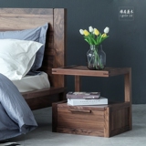 雅居原木单屉悬架床头柜/实木整装北欧式床边柜简约现代创意边柜