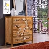 如本家具香樟木斗柜全实木古典新中式四斗柜彩绘复古储物柜卧室