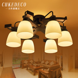 新中式吸顶灯实木美式乡村大气客厅灯具主卧室房间灯卧室灯餐厅灯