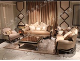 欧式新古典沙发组合客厅样板房家具法式美式实木雕花布艺沙发现货