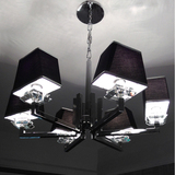 黑色个性简易简欧后现代简约LED水晶小客厅卧室餐厅吸顶吊灯具饰