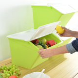 久梨沙大号塑料收纳箱有盖衣服儿童玩具零食品整理箱厨房储物箱