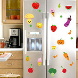 易优冰箱水果蔬菜小贴纸可爱卡通创意浪漫家居贴饰画可移除墙贴纸