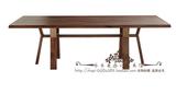 胡桃木创意简约时尚餐桌长方形餐桌接待桌实木腿餐桌可当双人书桌