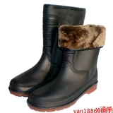 冬季时尚大码雨鞋加绒加棉男女式中筒雨靴超软保暖雨靴韩版防水靴