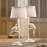 美式乡村复古台灯 卧室台灯 客厅书房装饰台灯 创意个性小鸟台灯