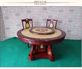 大理石电磁炉火锅餐桌 小户型餐桌椅组合 实木圆桌餐厅家具餐台椅