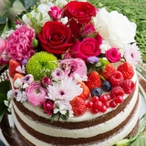 雅米鲜花裸蛋糕 巧克力创意蛋糕 水果奶油生日蛋糕北京同城配送