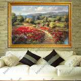 手绘油画装饰画欧式客厅油画风景抽象画田园花卉沙发背景壁画挂画