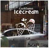 可爱冰淇淋墙贴纸 冷饮冰激凌店铺橱窗玻璃贴纸 冰柜雪糕棒冰贴