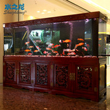 水之龙 实木鱼缸定制订做 大型龙鱼缸 水族箱底柜 超白玻璃鱼缸