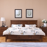 华谊家具 简约床1.8 美式全实木床1.5米 橡木双人床现代简约