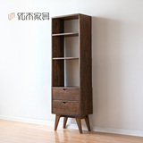 纯实木书架进口白橡小书柜书房展示柜原木置物架简约现代家具特价