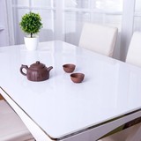 色不透明水晶板桌布软质玻璃不收缩不变形餐桌垫茶几垫纯白色纯黑