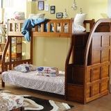 红椿木家具纯实木儿童子母床上下床高低床双层实木床楼梯柜步储存