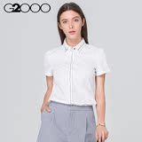G2000新款女装纯色夏季短袖衬衫女士商务休闲通勤上衣时尚衬衣女