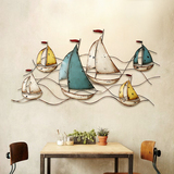 帆船壁饰 地中海立体铁艺墙饰壁挂壁饰欧式创意 客厅背景墙装饰品