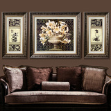 高档复古欧式美式沙发背景墙画壁画挂画玄关客厅装饰画 富贵百合