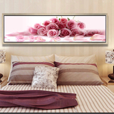 卧室床头画客厅简约花卉装饰画沙发背景墙画 高档有框画挂画长条