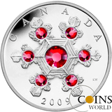 [补货中][获奖币]加拿大2009年雪花系列红水晶镶嵌精制银币