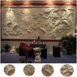 景宏 新品砂岩浮雕 中式大壁画 立体迎客松装饰画 沙雕画-仙鹤图