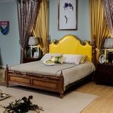 欧式实木真皮床1.8米床 头层牛皮软靠双人床大户型家具送货到家