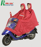 雨田春亚纺布单人双人反光套镜摩托车男女加大雨披电动车骑行雨衣