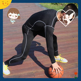 秋冬加绒男女运动长袖速干T恤跑步登山训练篮球健身圆领紧身上衣