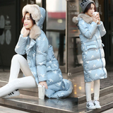2015冬韩版羽绒棉服女中长款韩国修身大码加厚大毛领学生棉袄外套