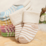 秋冬 加厚婴儿袜 新生儿纯棉袜子宝宝0-1-3岁儿童松口保暖毛圈袜