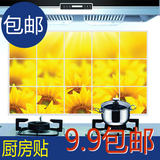 防油贴纸韩国厨房防油烟贴大号瓷砖贴向日葵墙贴可移除防水耐热贴