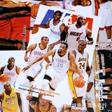 NBA全明星 球星组合 科比乔丹詹姆斯海报8张装贴纸壁画 墙贴