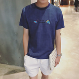 夏季短袖T恤男青年日系卡通印花休闲上衣服半袖体恤学生圆领潮tee