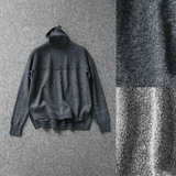 F041BC 1208日本单 糯弹的斑驳烟灰色高领前短后长宽松直筒型毛衣