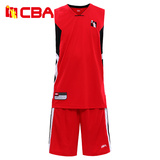 CBA男子篮球服套装夏季球衣队服团购定制篮球套装训练服印号印字